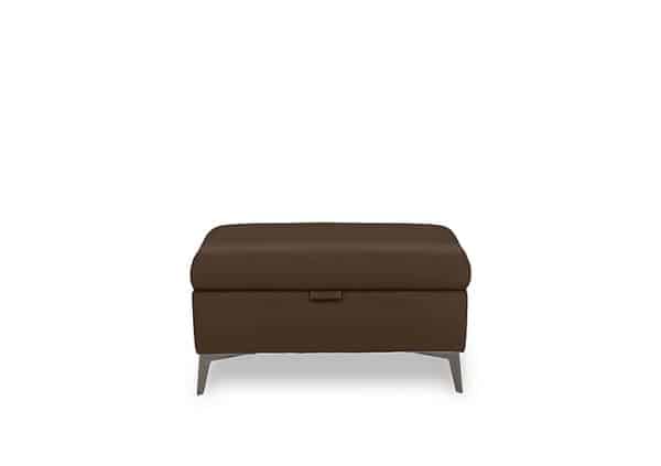 Ezra Leather Storage Footstool  Chocolate | Bed Sava