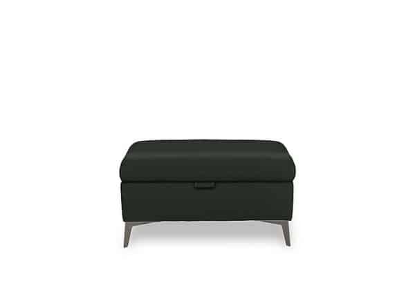 Ezra Leather Storage Footstool  Oslo Pine | Bed Sava