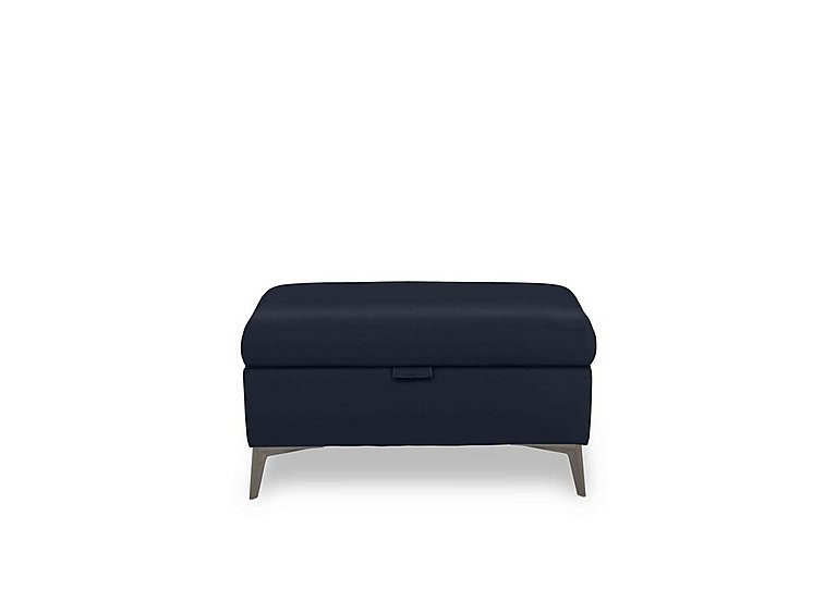 Ezra Leather Storage Footstool - Peacock