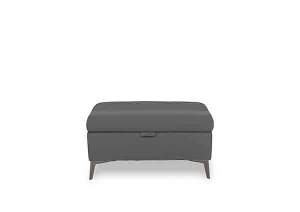 Ezra Leather Storage Footstool  Granite | Bed Sava
