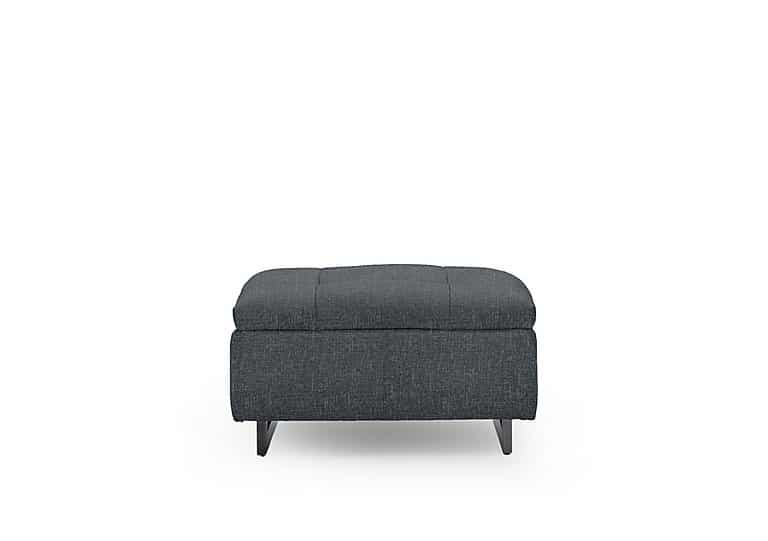Gisella Fabric Large Footstool - Anivia Dark Grey