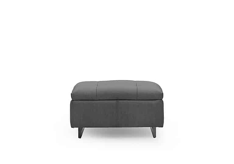 Gisella Fabric Large Footstool - Manhattan Charcoal