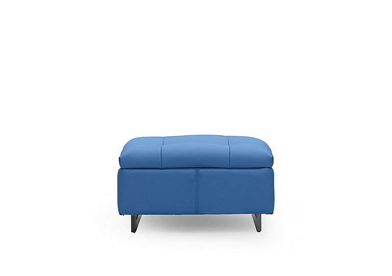 Gisella Leather Large Footstool - Aegean