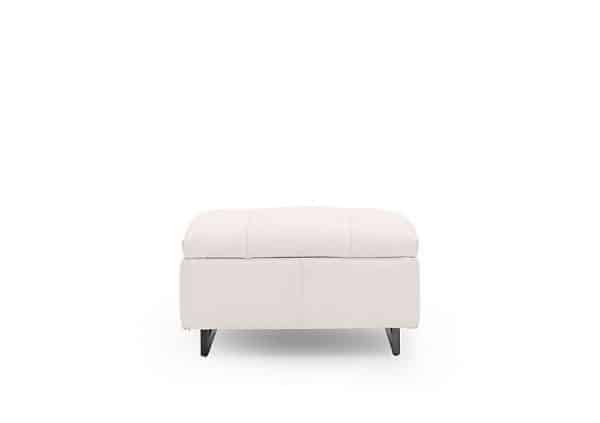 Gisella Leather Large Footstool  Cotton | Bed Sava