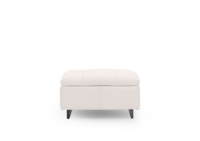 Gisella Leather Large Footstool - Cotton