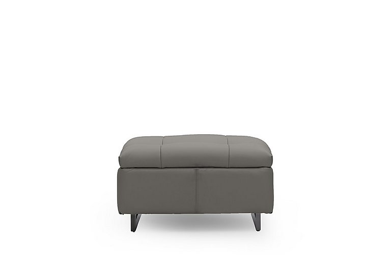 Gisella Leather Large Footstool - Elephant