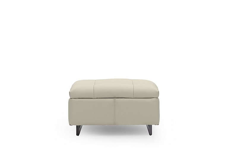 Gisella Leather Large Footstool - Bone China