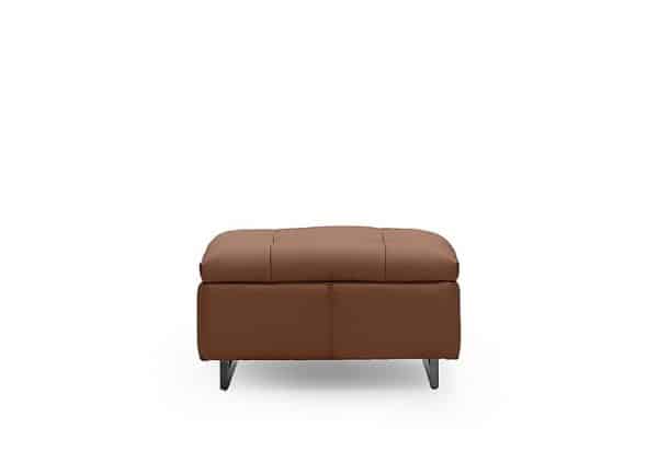 Gisella Leather Large Footstool  Butterscotch | Bed Sava