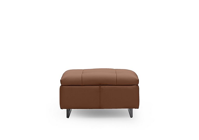 Gisella Leather Large Footstool - Butterscotch