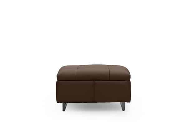 Gisella Leather Large Footstool  Chocolate | Bed Sava