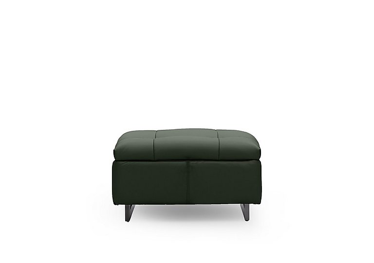 Gisella Leather Large Footstool - Oslo Pine