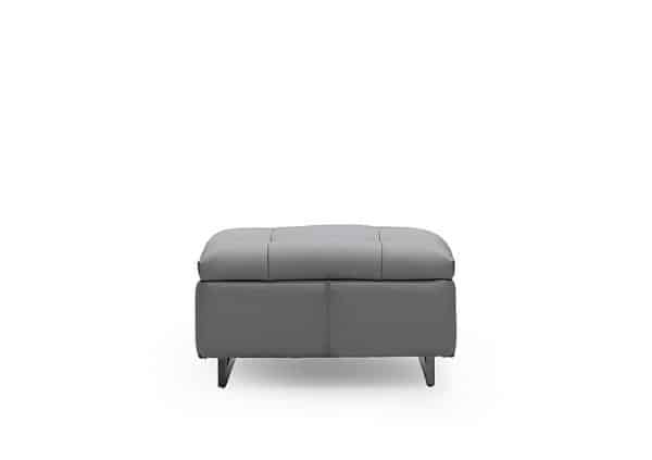 Gisella Leather Large Footstool  Granite | Bed Sava