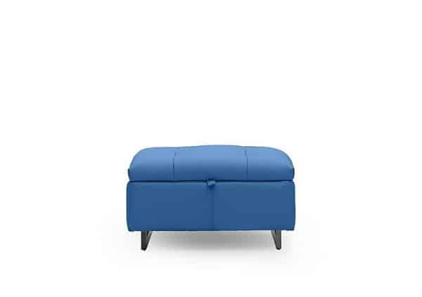 Gisella Leather Storage Footstool  Aegean | Bed Sava