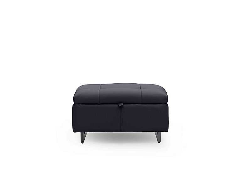 Gisella Leather Storage Footstool - Lavender Grey