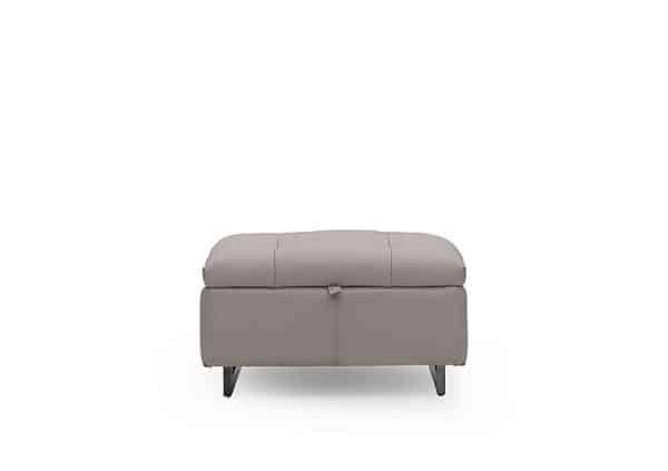 Gisella Leather Storage Footstool  Lead Grey | Bed Sava