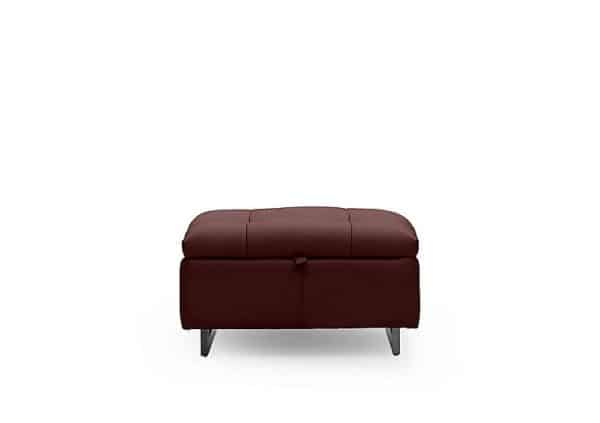 Gisella Leather Storage Footstool  Ruby | Bed Sava