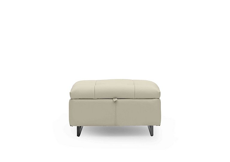 Gisella Leather Storage Footstool - Bone China
