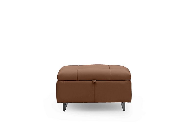 Gisella Leather Storage Footstool - Butterscotch