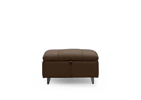 Gisella Leather Storage Footstool  Chocolate | Bed Sava