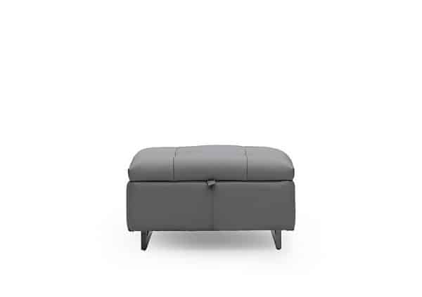 Gisella Leather Storage Footstool  Granite | Bed Sava