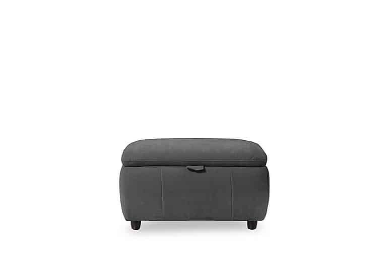 Inca Fabric Storage Footstool - Manhattan Charcoal