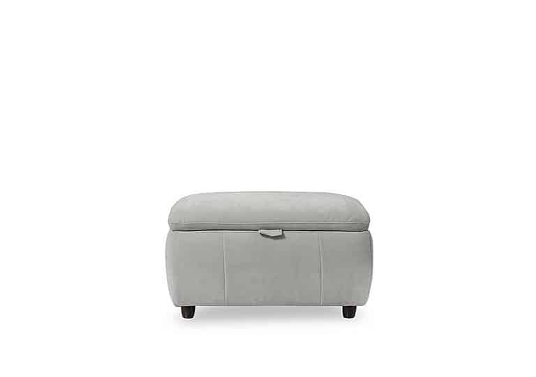Inca Fabric Storage Footstool - Manhattan Stone