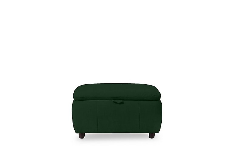 Inca Fabric Storage Footstool - Bottle Green