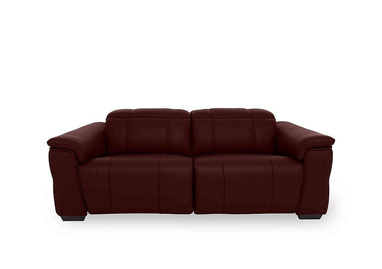 Inca NC Leather 3 Seater Power Recliner Sofa with Power Headrests - Ruby