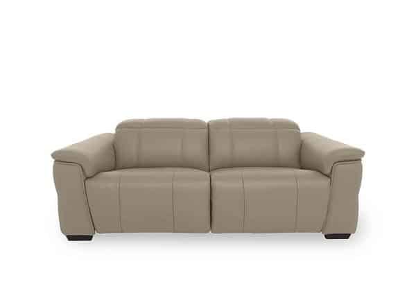 Inca NC Leather 3 Seater Power Recliner Sofa with Power Headrests  Oyster | Bed Sava