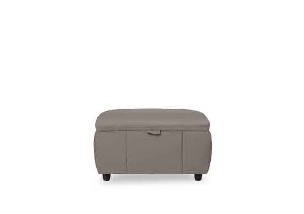 Inca NC Leather Storage Footstool  Lead Grey | Bed Sava