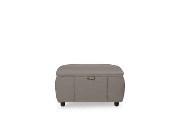 Inca NC Leather Storage Footstool  New Grey | Bed Sava