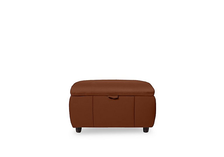 Inca NC Leather Storage Footstool - Butterscotch