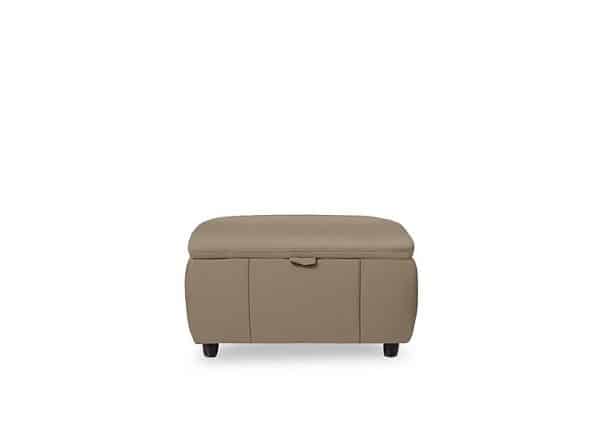 Inca NC Leather Storage Footstool  Oyster | Bed Sava
