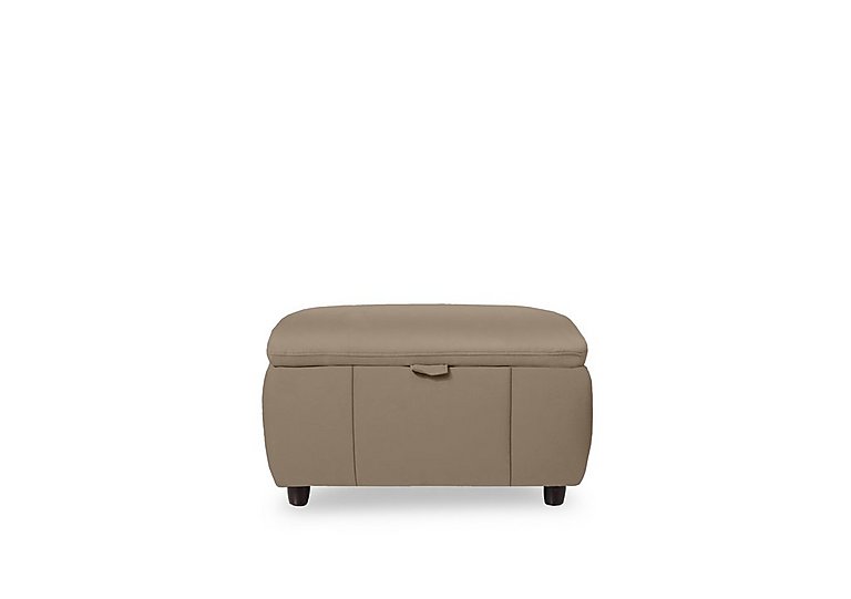 Inca NC Leather Storage Footstool - Oyster