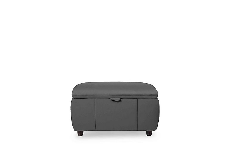 Inca NC Leather Storage Footstool - Granite