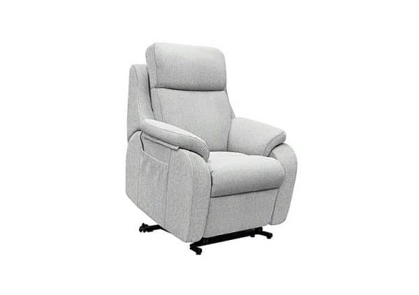 G Plan  Kingsbury Small Fabric Lift and Rise Chair  Swift Cygnet | Bed Sava