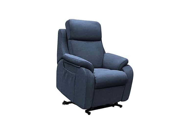 G Plan - Kingsbury Small Fabric Lift and Rise Chair - Stingray Indigo