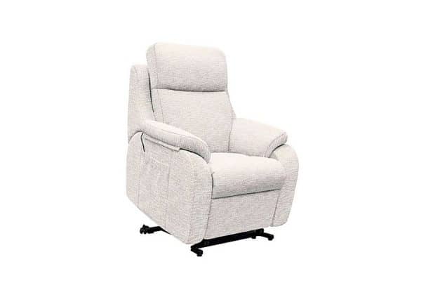 G Plan  Kingsbury Small Fabric Lift and Rise Chair  Rush Cream | Bed Sava