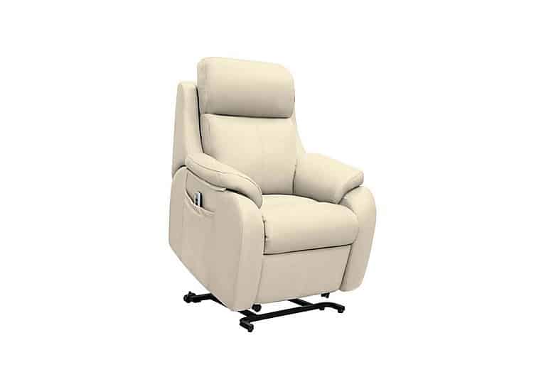 G Plan - Kingsbury Small Leather Lift and Rise Chair - Cambridge Stone