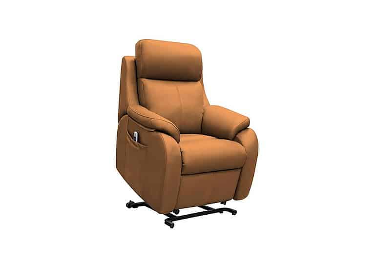 G Plan - Kingsbury Small Leather Lift and Rise Chair - Cambridge Tan