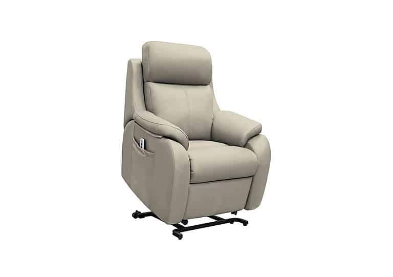 G Plan - Kingsbury Small Leather Lift and Rise Chair - Cambridge Taupe