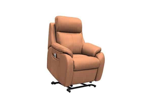 G Plan  Kingsbury Small Leather Lift and Rise Chair  Texas Tan | Bed Sava