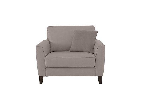 Brondby Fabric Cuddle Chair  Silver | Bed Sava