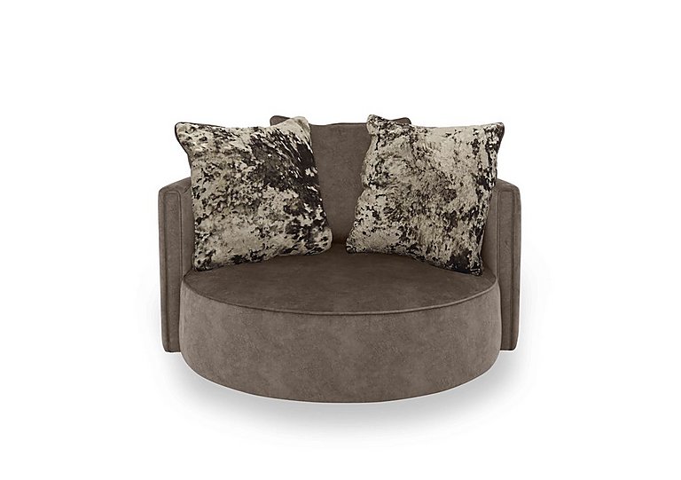 Ariana Large Fabric Swivel Chair - Dapple Chocolate