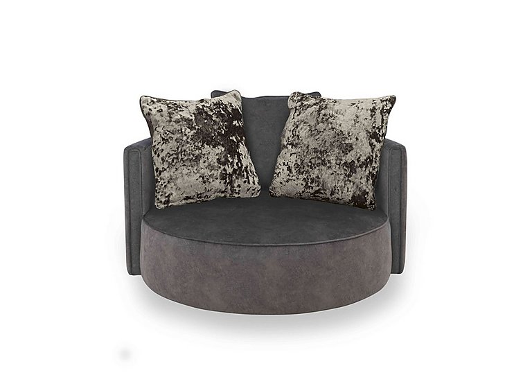 Ariana Large Fabric Swivel Chair - Dapple Moleskin