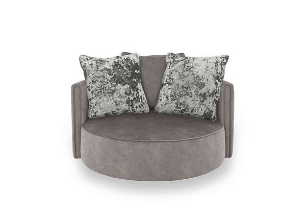 Ariana Large Fabric Swivel Chair  Dapple Silver | Bed Sava