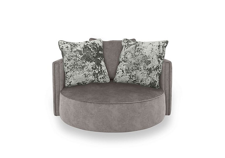 Ariana Large Fabric Swivel Chair - Dapple Silver