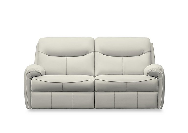 G Plan - Amesbury Leather 3 Seater Sofa with Manual Recliner - Oxford Light Grey