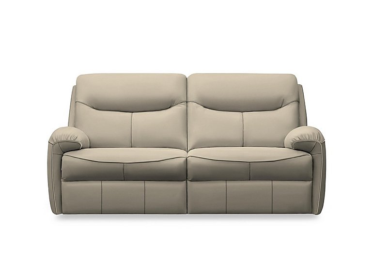 G Plan - Amesbury Leather 3 Seater Sofa with Manual Recliner - Oxford Mushroom