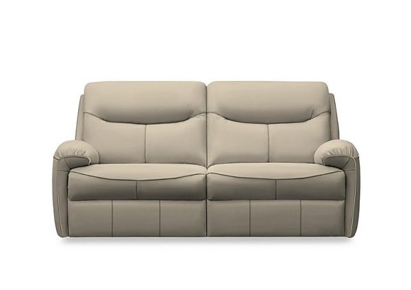G Plan  Amesbury Leather 3 Seater Sofa  Oxford Mushroom | Bed Sava